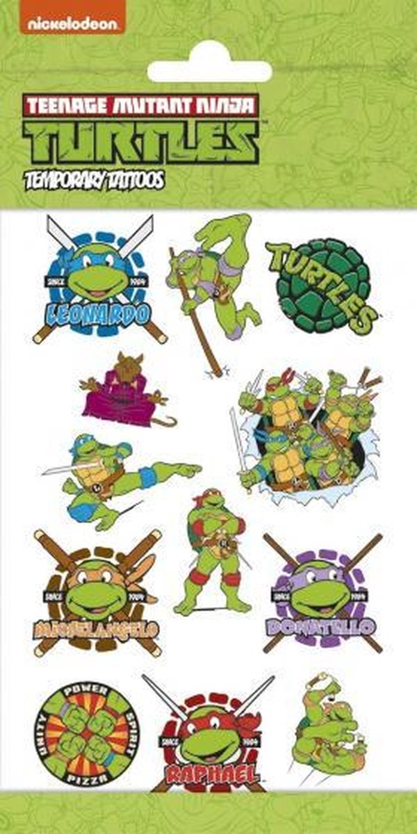 kindertattoos Ninja Turtles junior papier 12 stuks