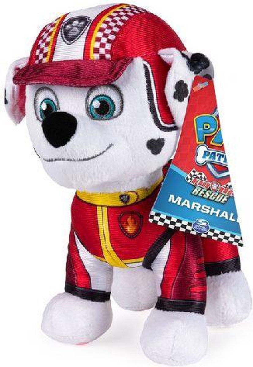 knuffel Paw Patrol Marshall junior 21 cm pluche rood