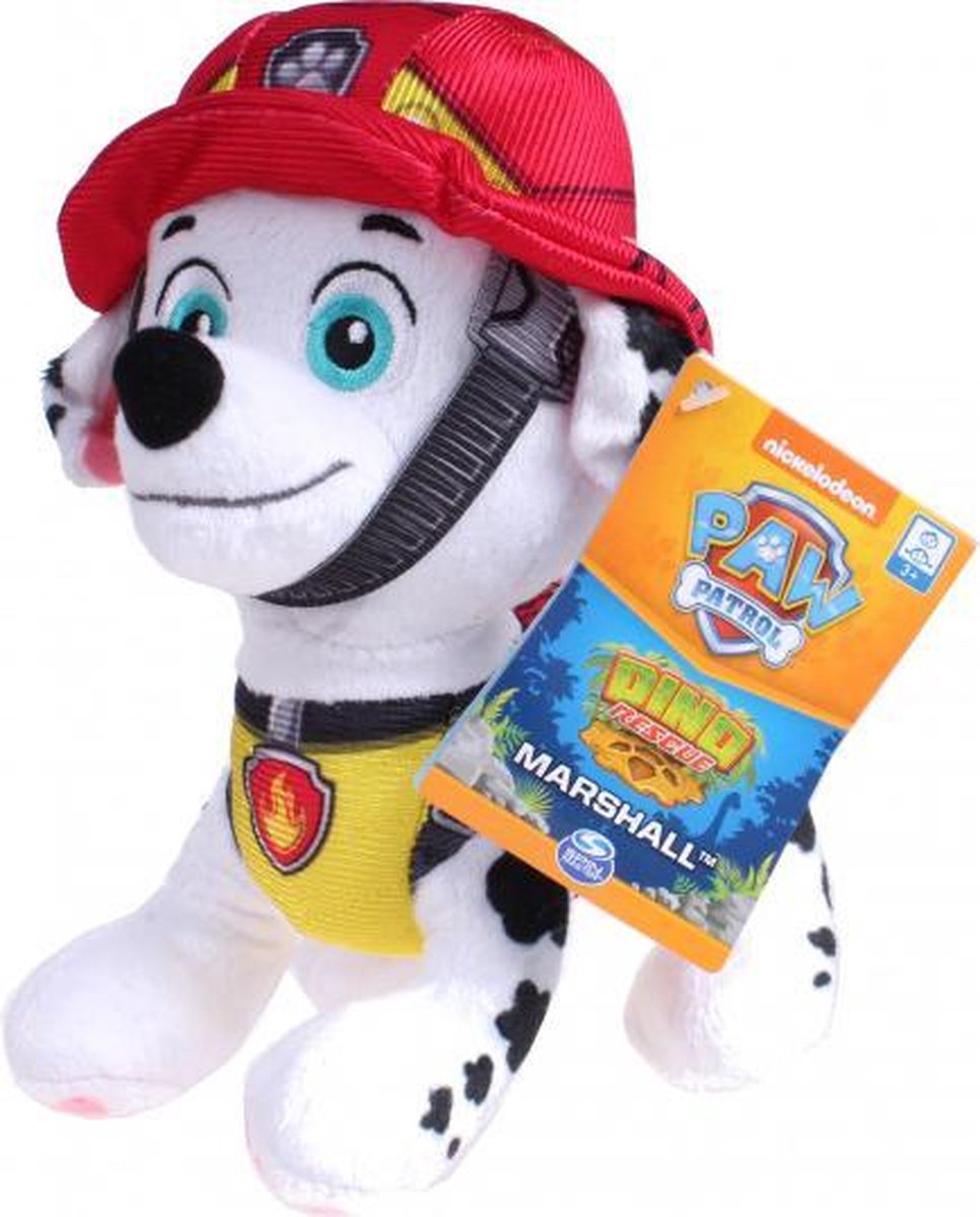 knuffel Paw Patrol Rescue Marshall 20 cm wit/rood