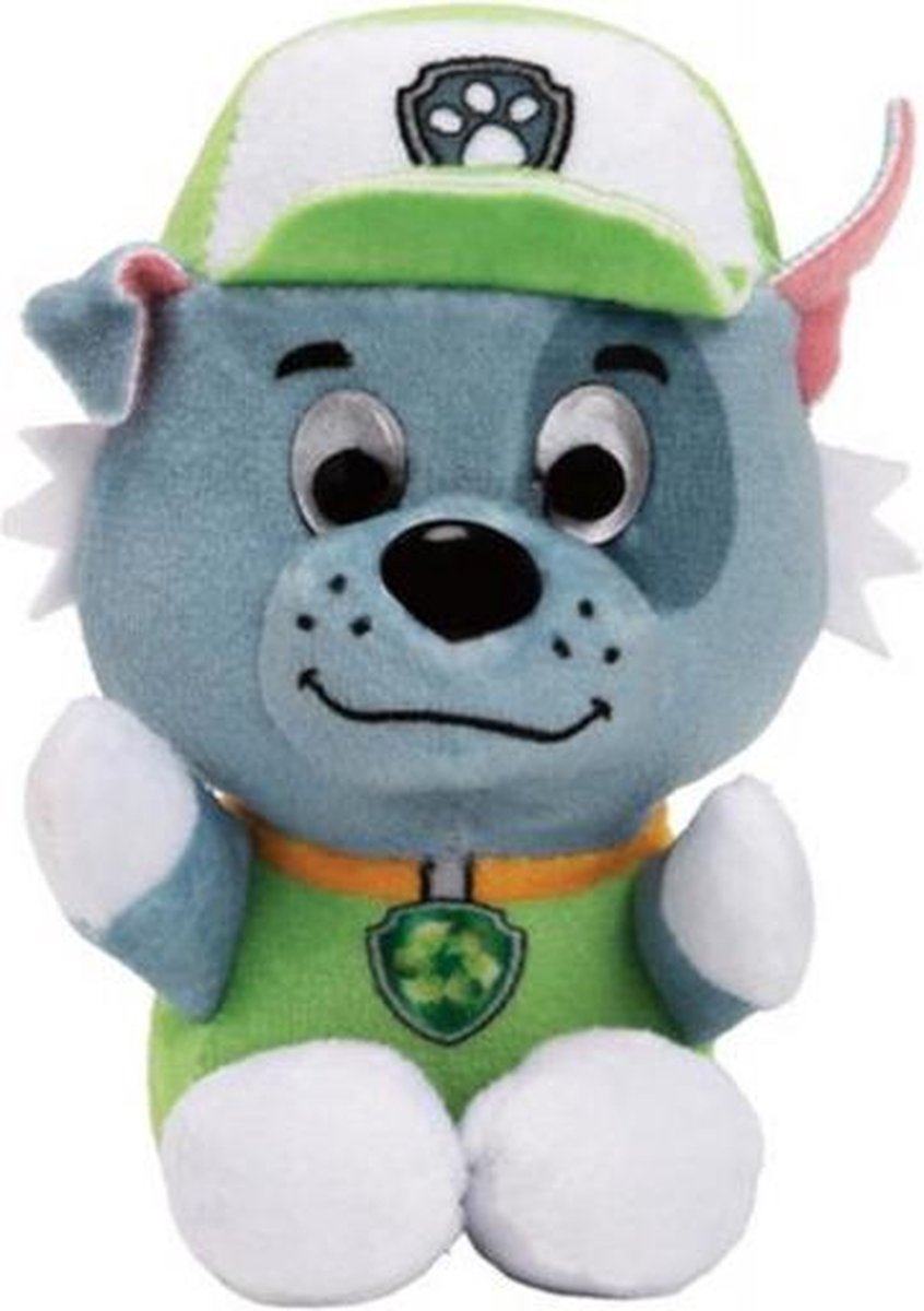 knuffel Paw Patrol Rocky 9 cm pluche groen/grijs