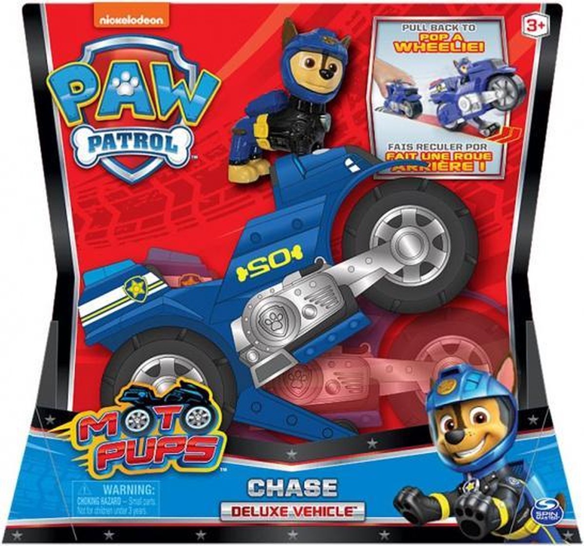 motor Paw Patrol Chase 10 cm blauw