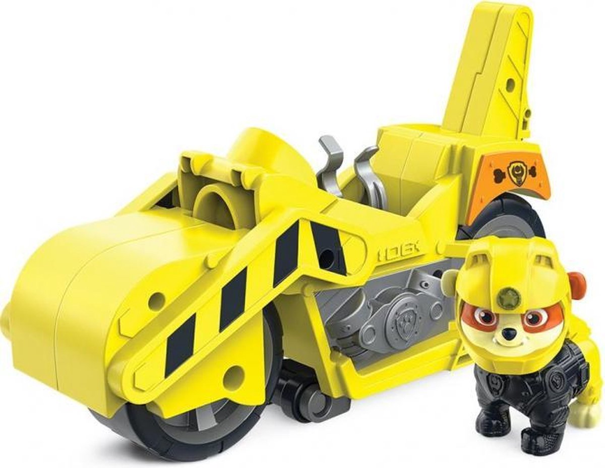 motor Paw Patrol Rubble 10 cm geel 2-delig