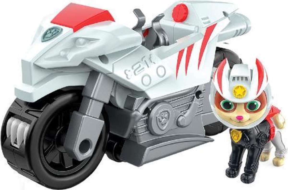 motor Paw Patrol Wildcat 22 cm wit/zwart 2-delig