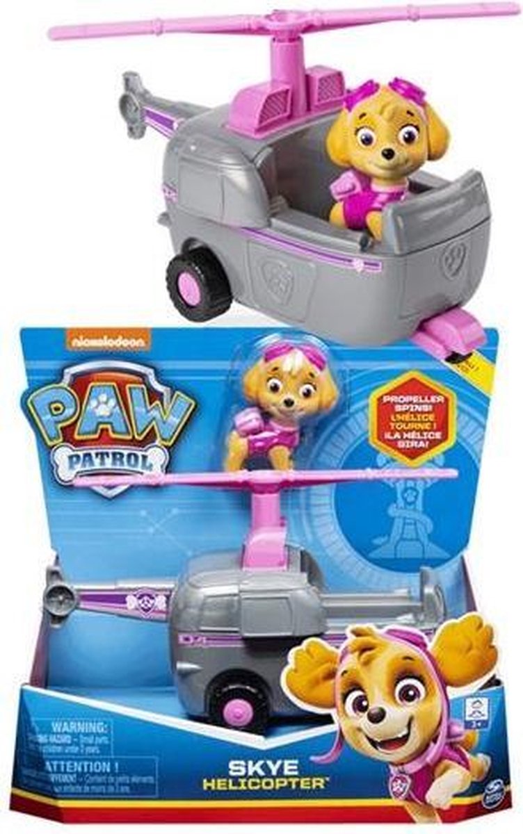 speelfiguur Skye Paw Patrol 12 cm roze 2-delig