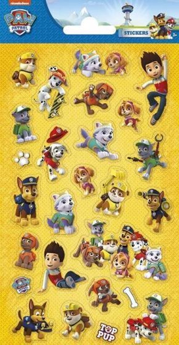 stickervel Paw Patrol junior papier 26 stuks