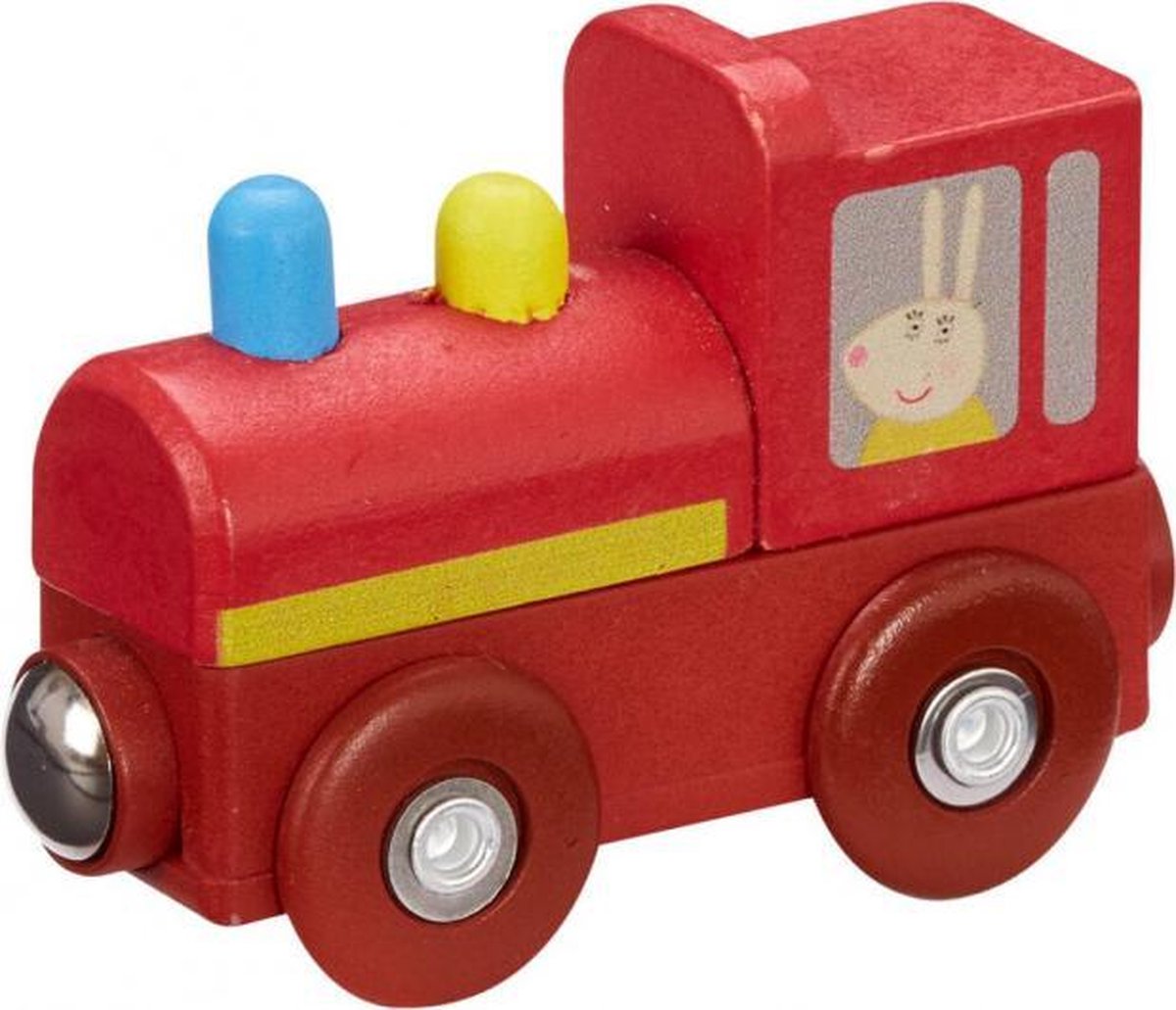 trein Peppa Pig junior 7,5 x 4,7 cm hout rood