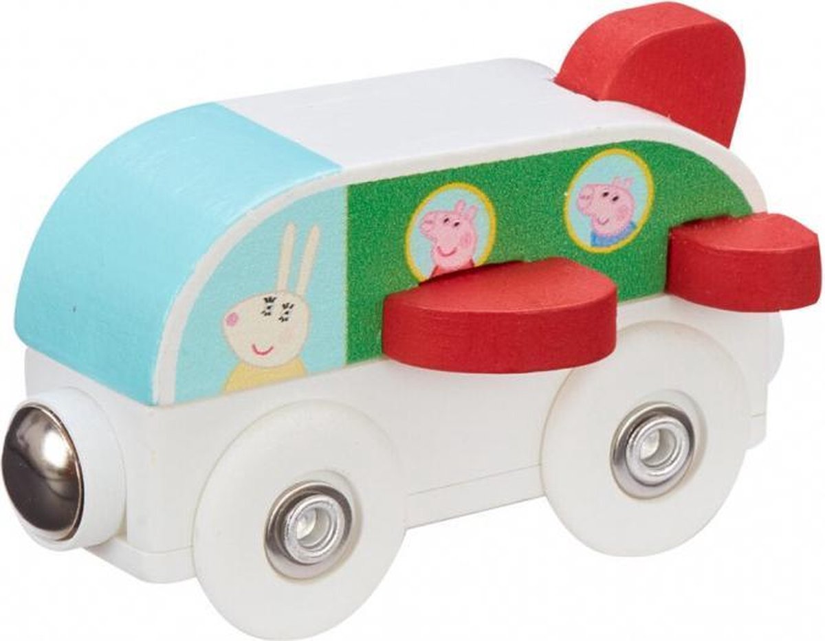 vliegtuig Peppa Pig junior 7,5 x 4,7 cm hout wit