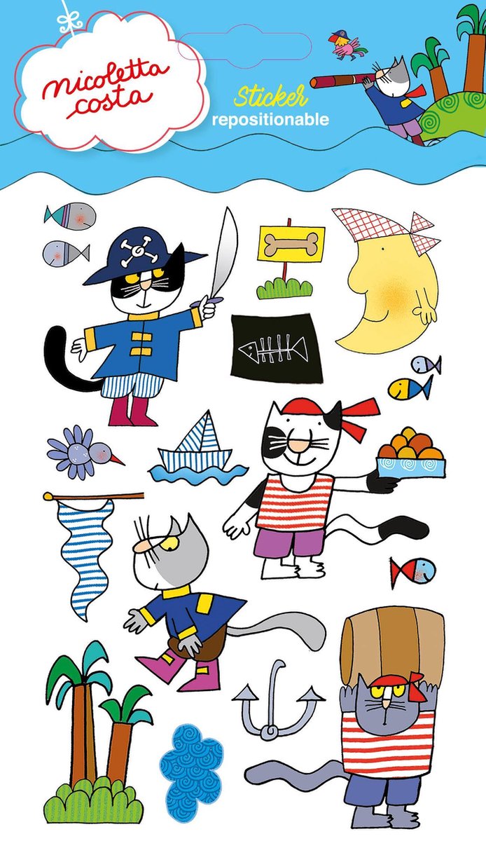   Stickervel Pirates Junior 19 X 11 Cm Papier Blauw