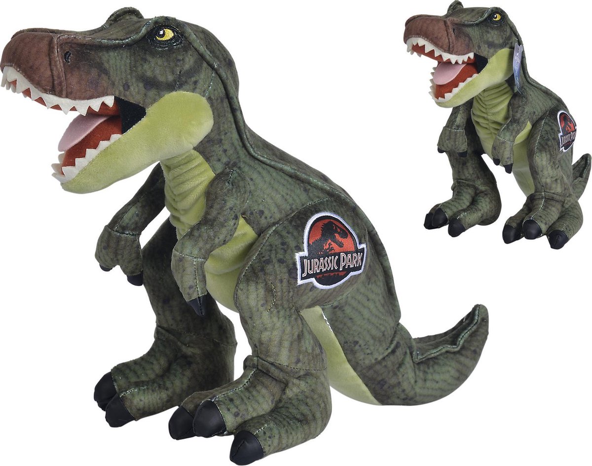 Nicotoy Knuffel Jurassic T-rex 25 Cm Pluche/polyester Groen