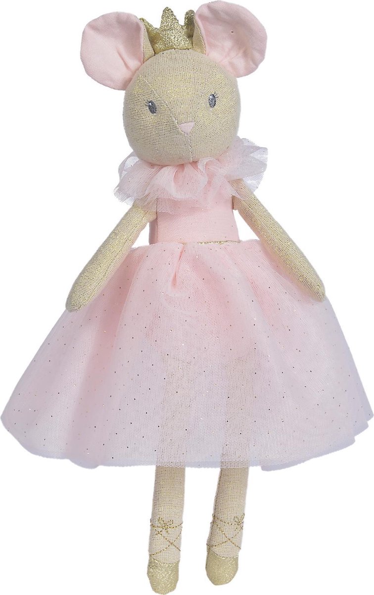 Nicotoy Muis ballerina roze jurkje 33cm - Knuffel