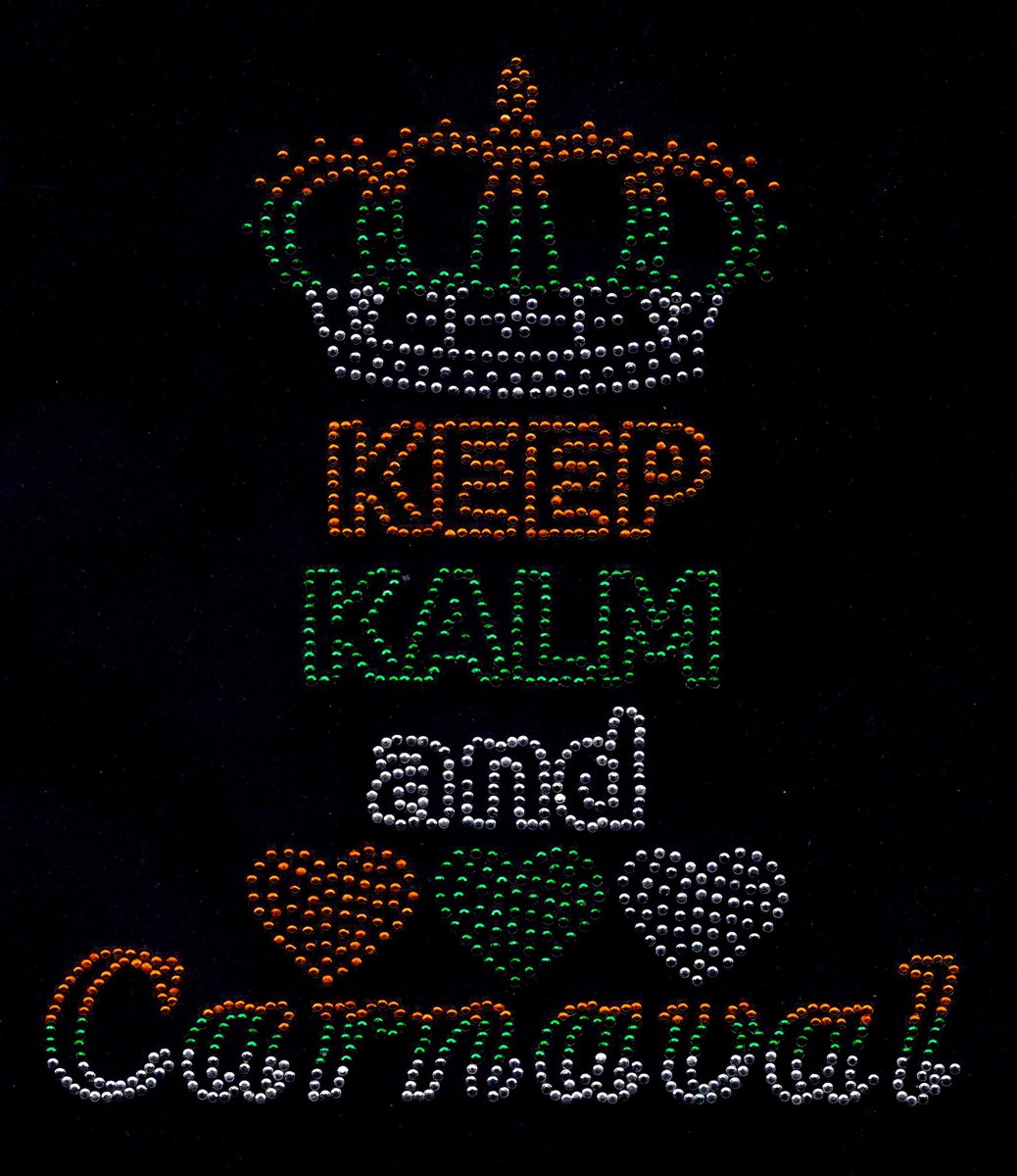 Niiniix Keep Kalm and love Carnaval strass embleem Carnaval in Kruikenstad