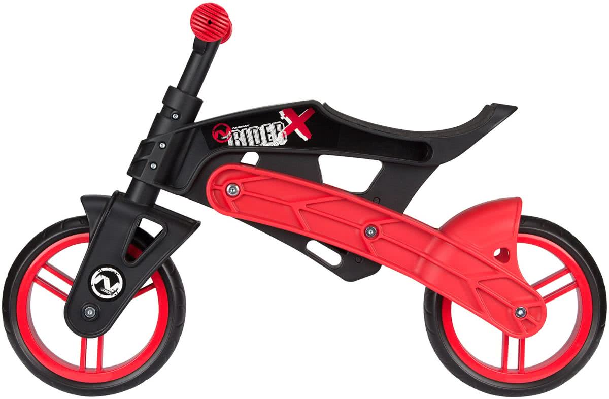 Nijdam Junior Loopfiets Verstelbaar - N Rider - Zwart/Rood