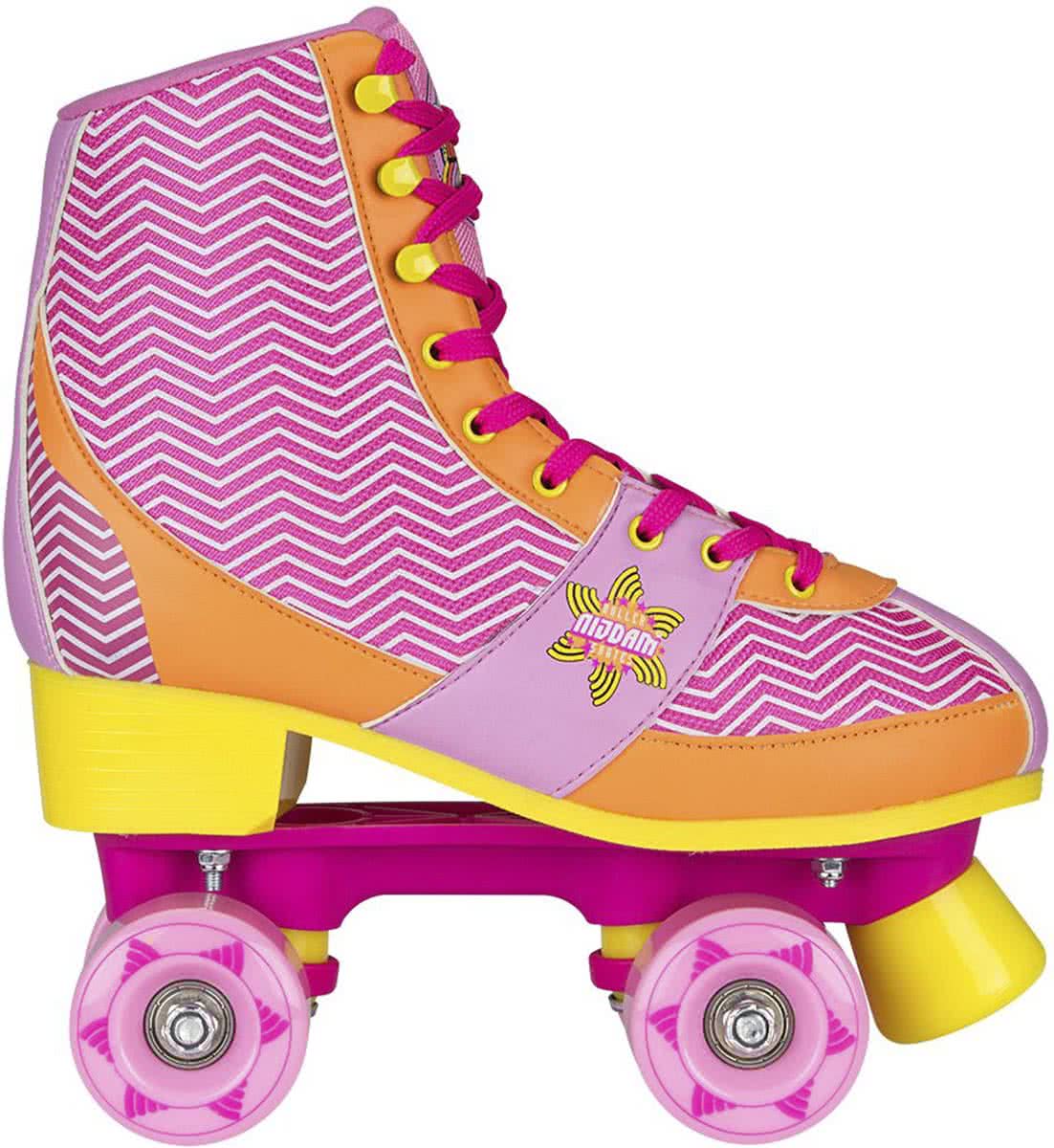 Nijdam Rolschaatsen - Chevron - Fuchsia/Oranje/Geel - 33/34