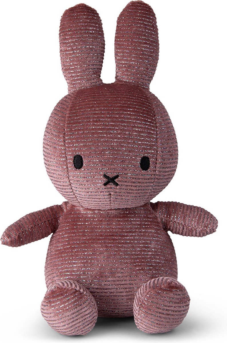 Miffy Sitting Corduroy Sparkle Pink - 23 cm - 9