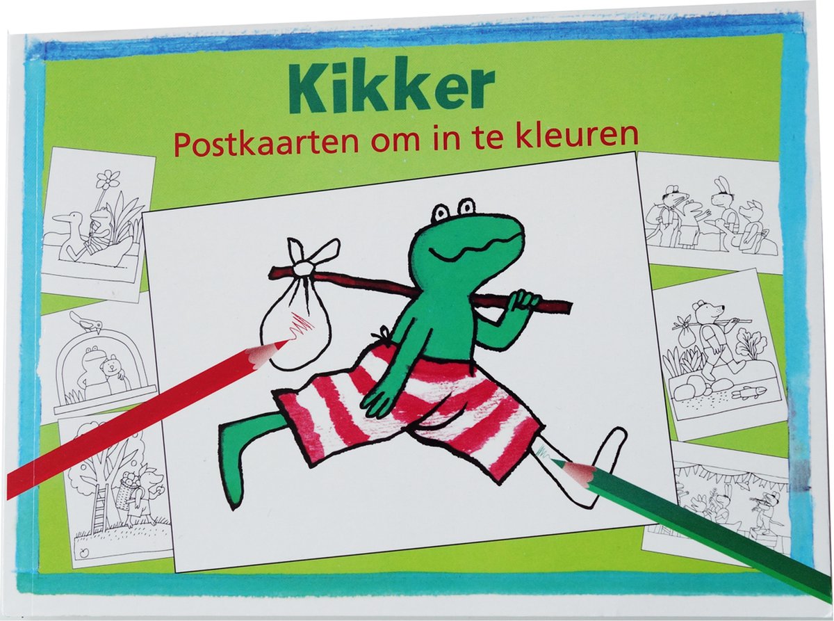 Kikker postkaarten om in te kleuren