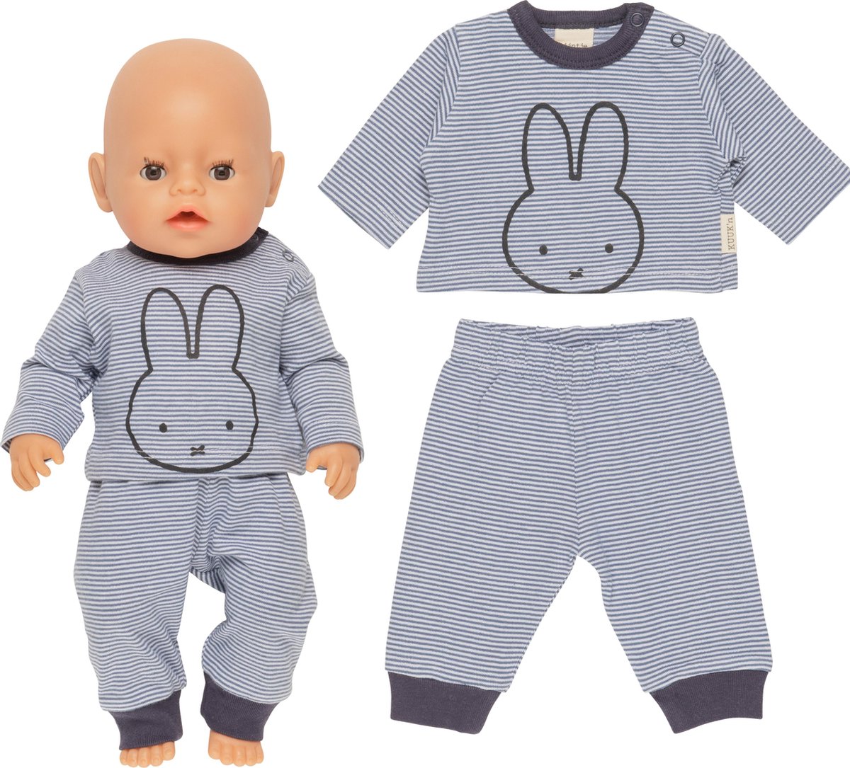 Nijntje, poppenkleding pyjama voor alle poppen tot 43 cm lang