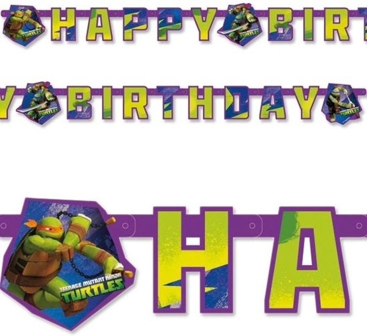 Ninja Turtles™ Happy Birthday slinger - Feestdecoratievoorwerp