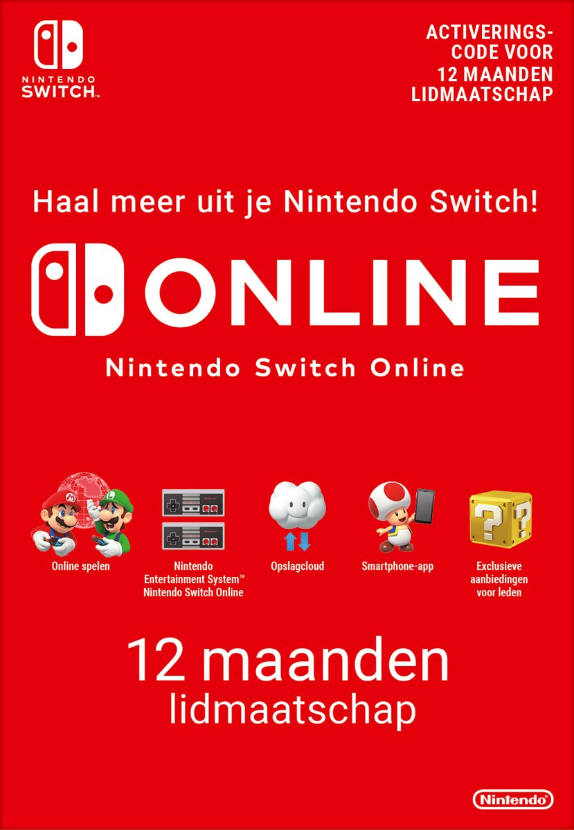 12 maanden Online Lidmaatschap - Nintendo Switch