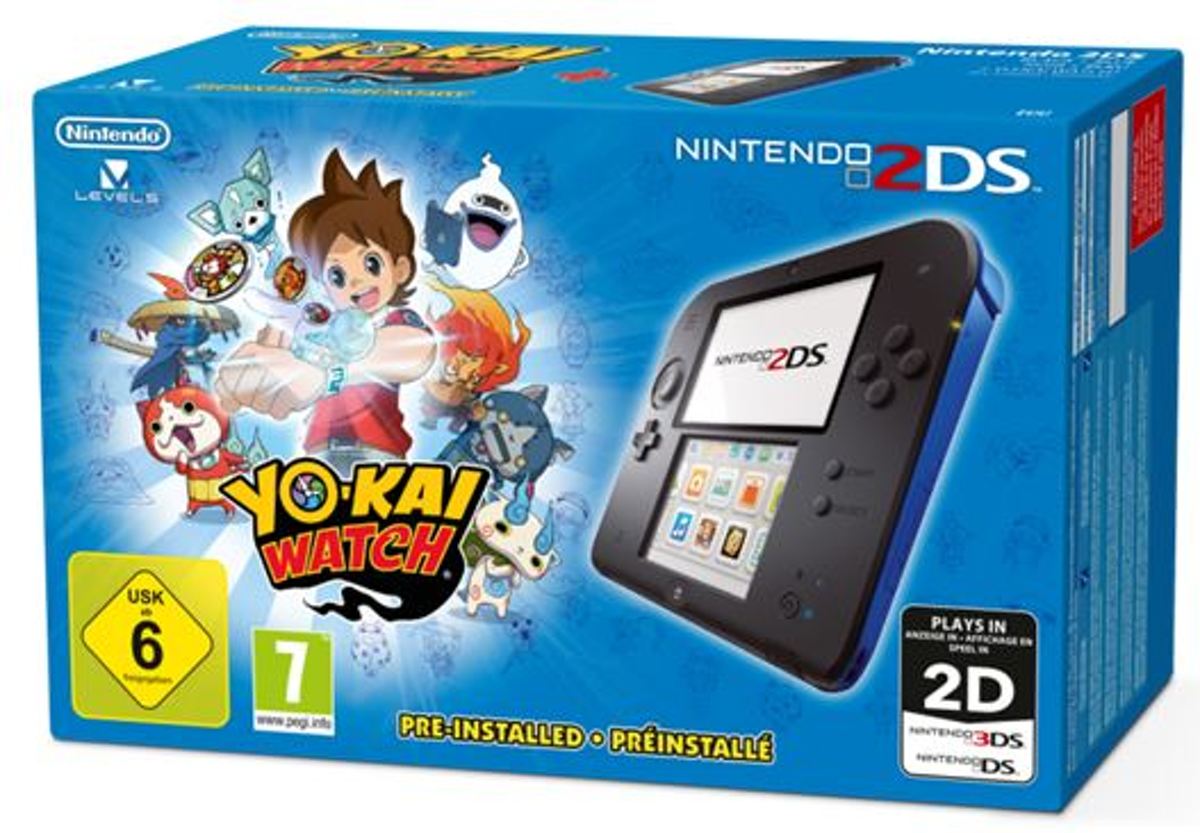 2DS Nintendo Zwart Blauw Yokai Watch (voorgeinstalleerd)