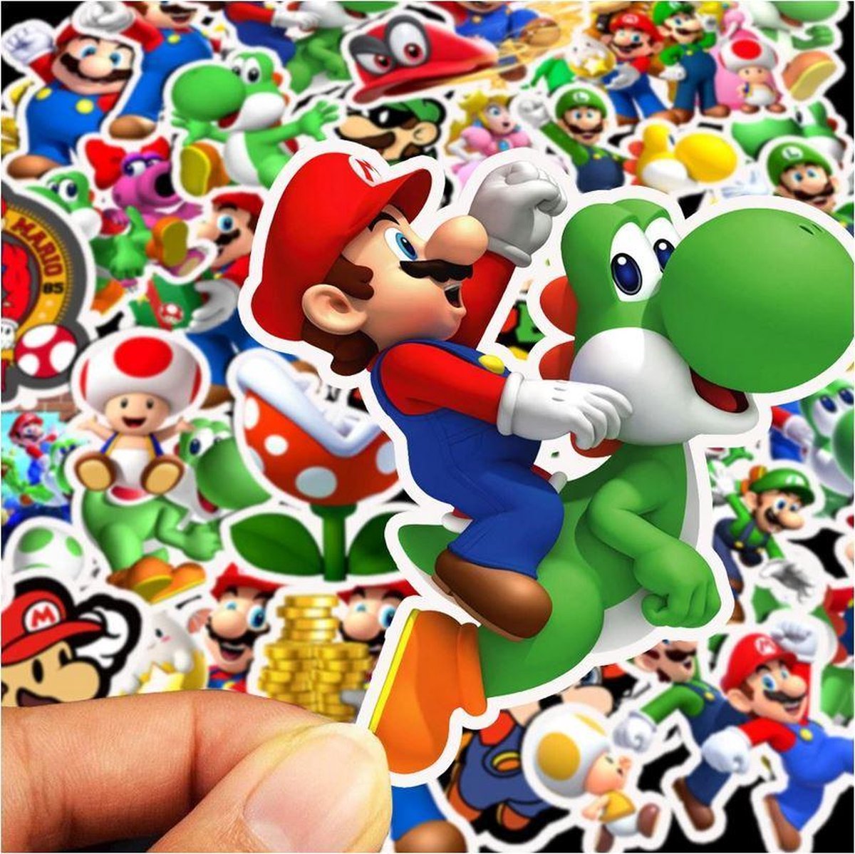 50 stuks stickers Super Mario 4 tot 8 cm