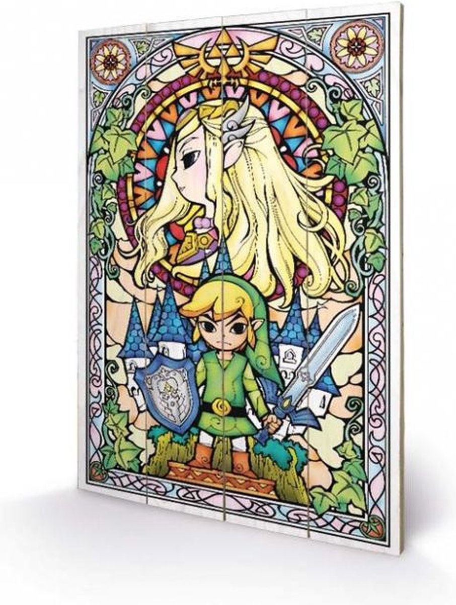 NINTENDO - Impression sur Bois 40X59 - Zelda Stained Glass : P.Derive , ML