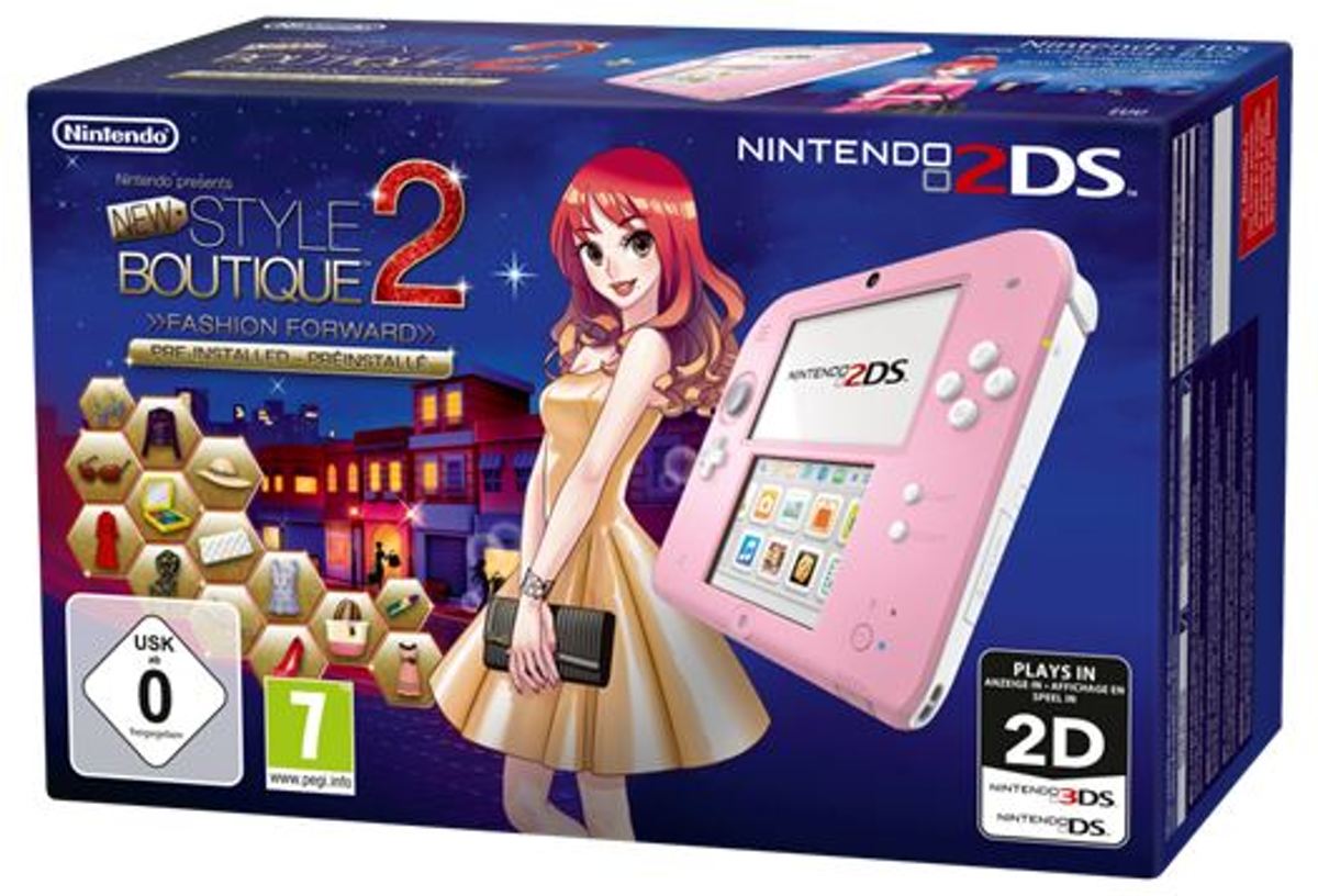 Nintendo 2DS Roze Wit Style Boutique 2 (voorgeinstalleerd)