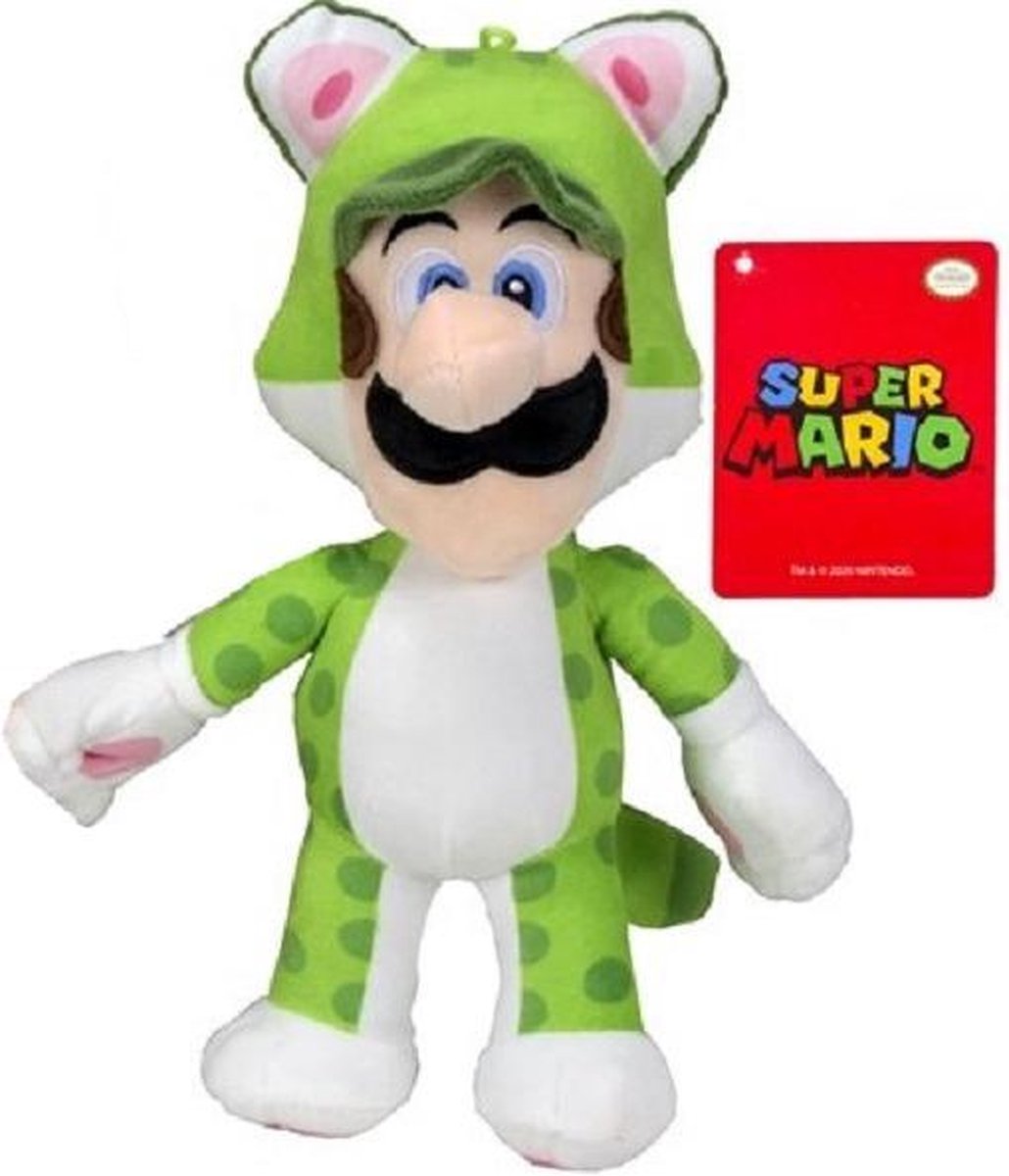 Nintendo Super Mario - Luigi Cat Knuffel - 32 cm