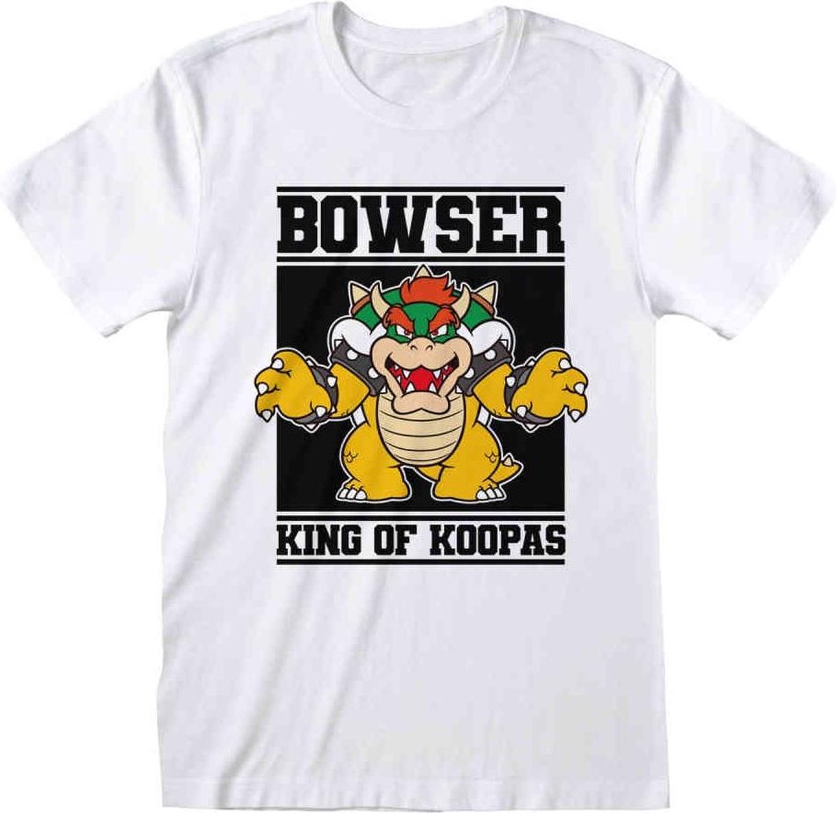 Nintendo Super Mario Heren Tshirt -2XL- Bowser King Of Koopas Wit