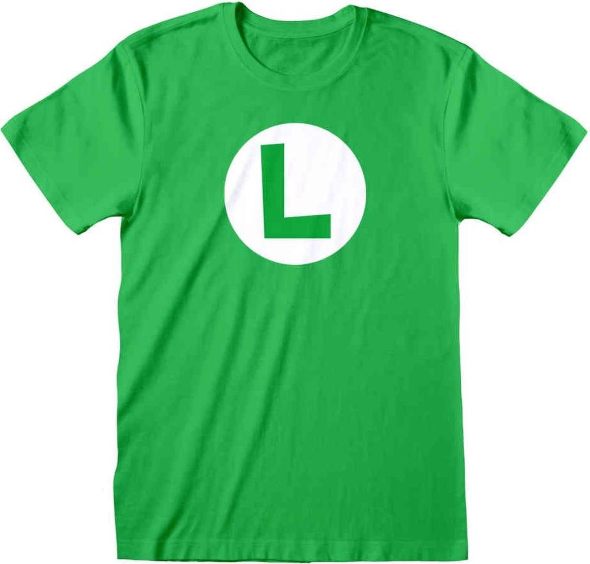 Nintendo Super Mario Heren Tshirt -2XL- Luigi Badge Groen