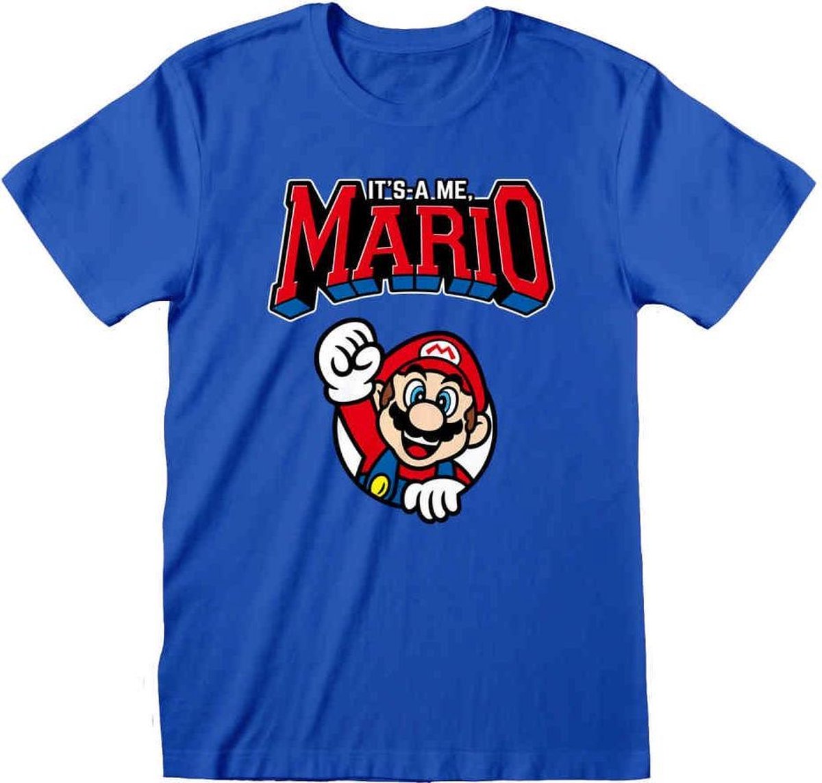 Nintendo Super Mario Heren Tshirt -L- Mario Varsity Blauw