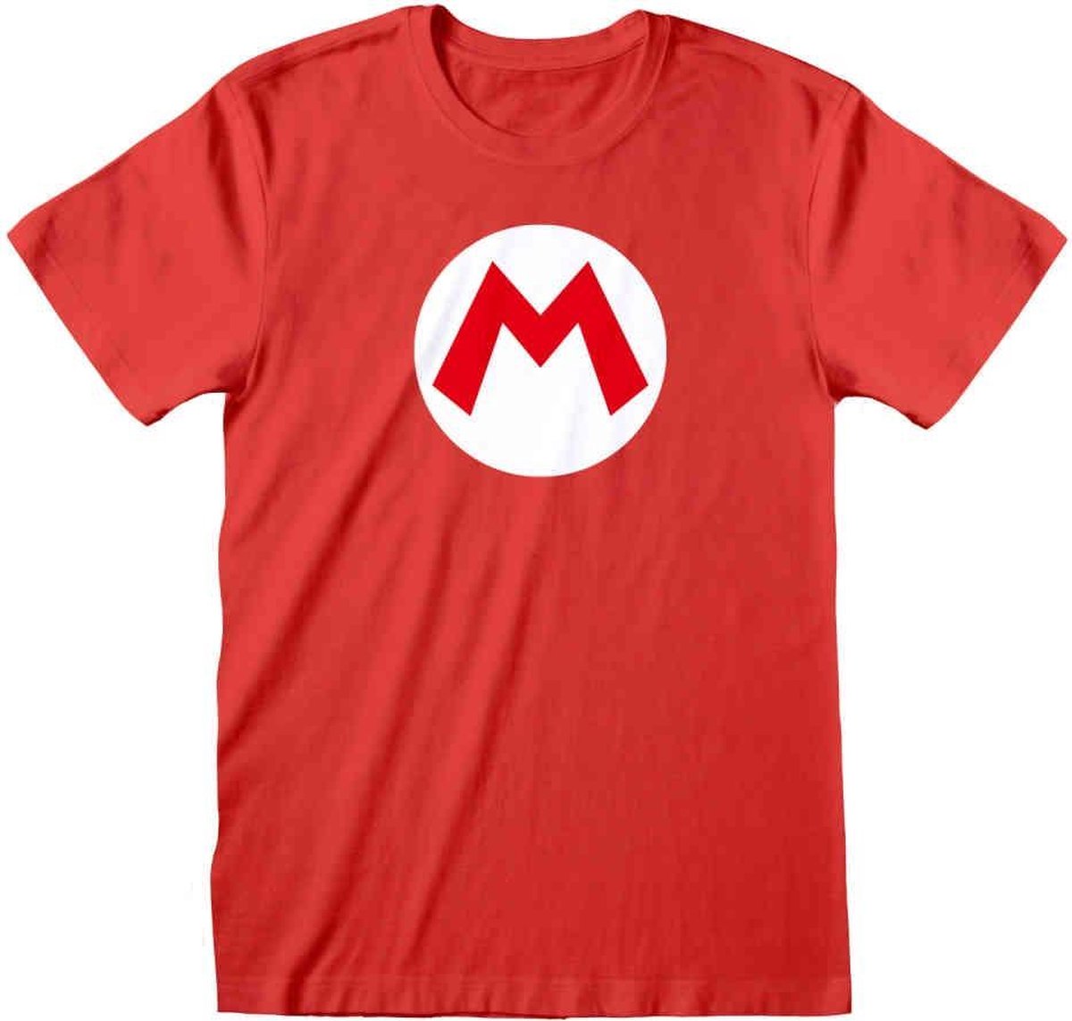 Nintendo Super Mario Heren Tshirt -M- Mario Badge Rood