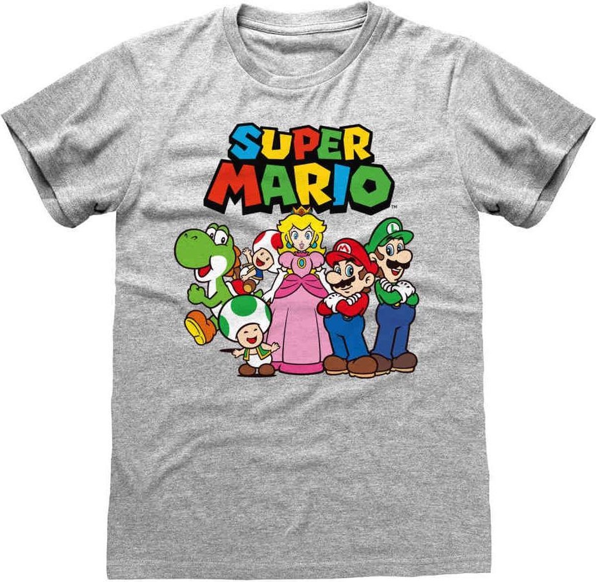 Nintendo Super Mario Heren Tshirt -XL- Vintage Group Grijs