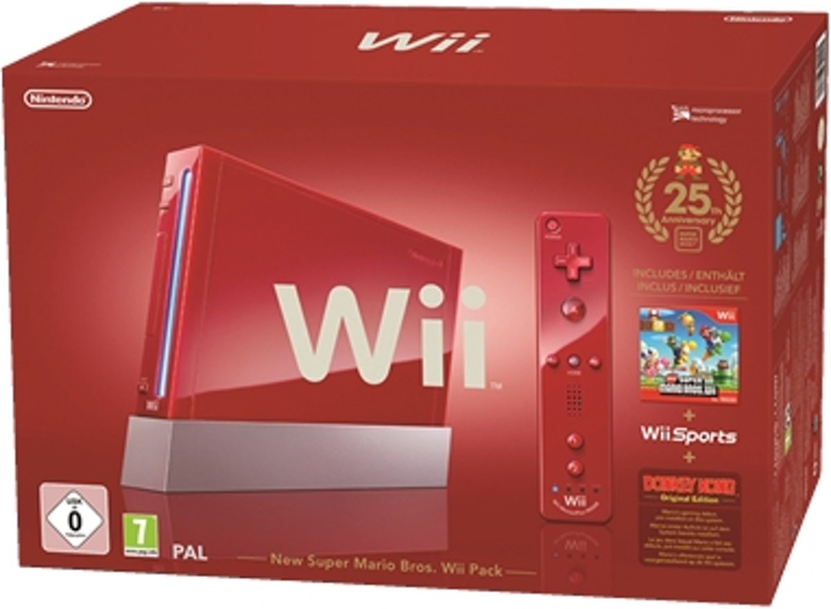 Nintendo Wii Rood + New Super Mario - 25th Anniversary Edition