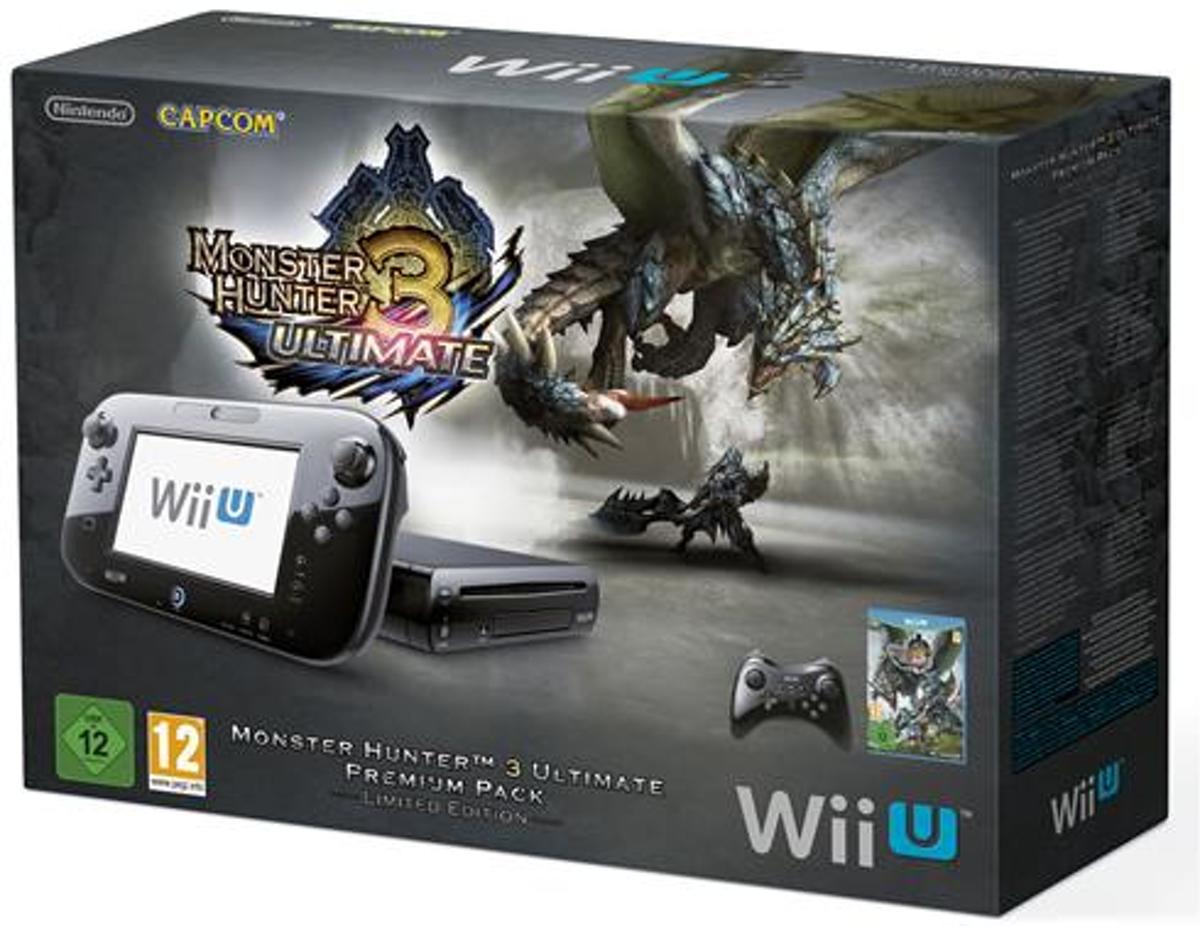 Nintendo Wii U 32GB Premium Bundel + Monster Hunter 3 + Premium Controller Zwart