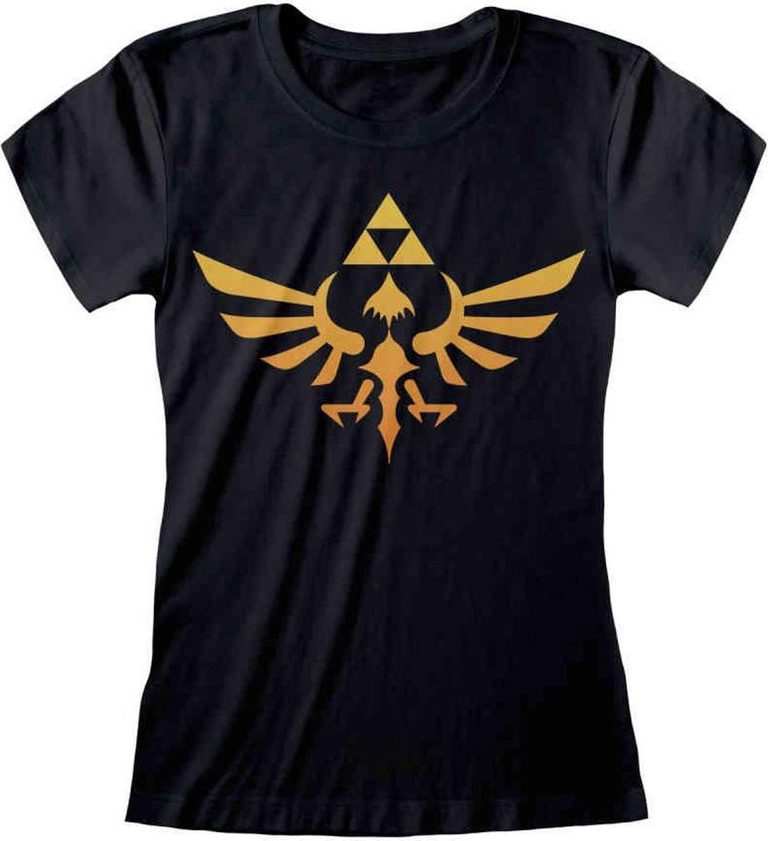 Nintendo Zelda Dames Tshirt -L- Hyrule Logo Zwart