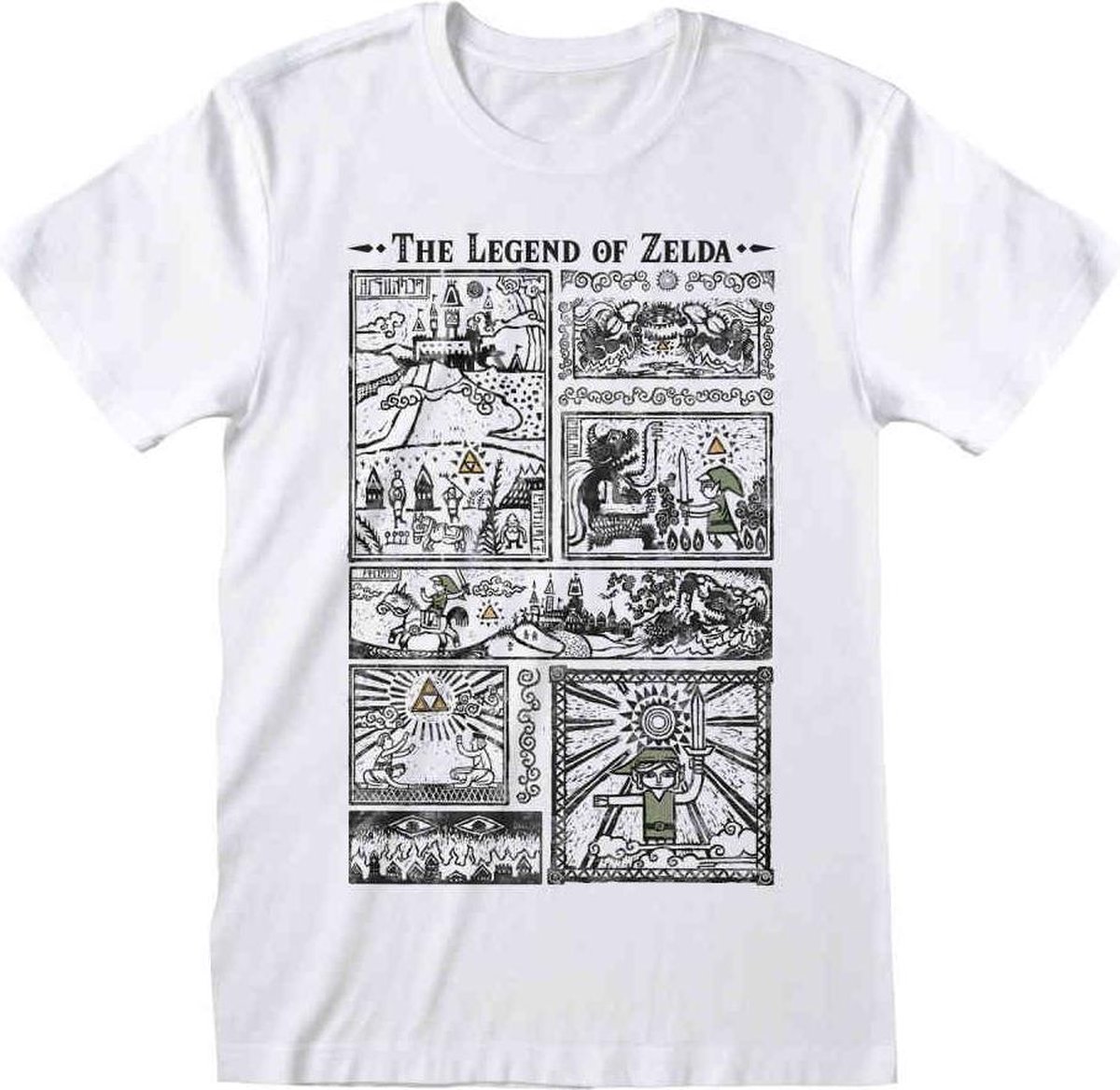 Nintendo Zelda Heren Tshirt -2XL- Drawings Wit