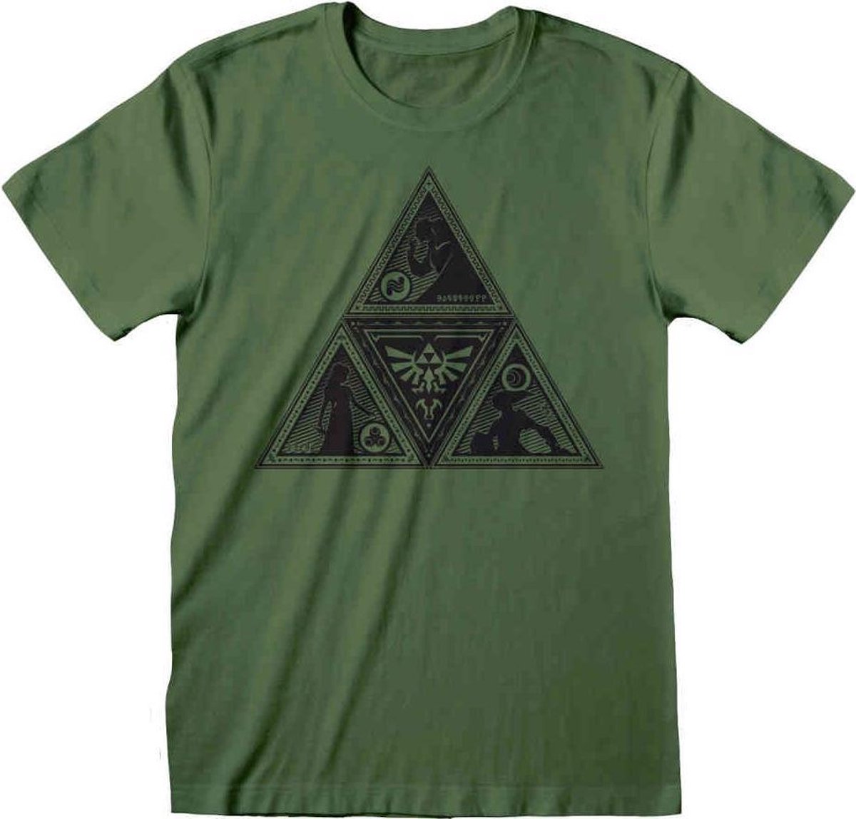 Nintendo Zelda Heren Tshirt -2XL- Triforce Deco Groen