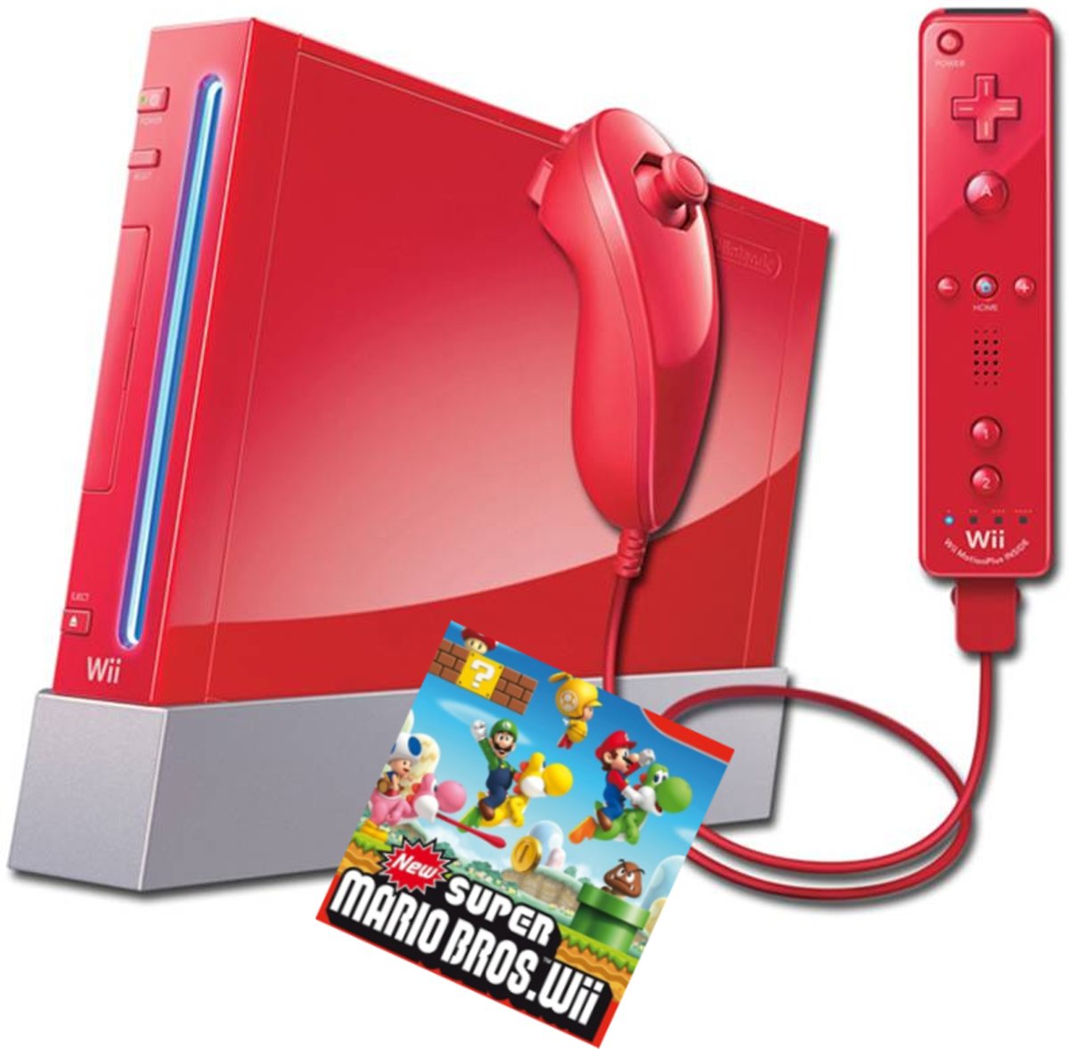 Refurbished Nintendo Wii Rood + New Super Mario Bros