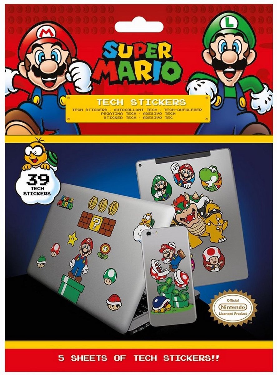 Super Mario Paddestoel Koninkrijk Stickers (Pakket van 39) (Veelkleurig)