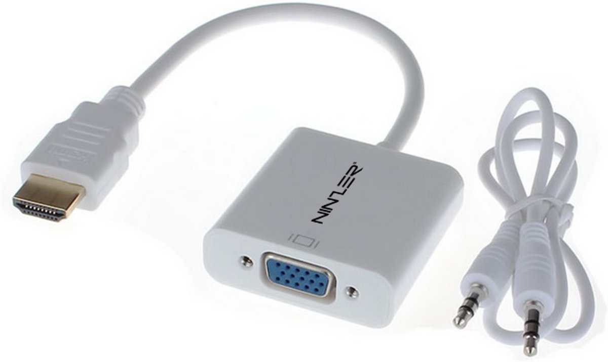 HDMI naar VGA adapter + Audio - Wit