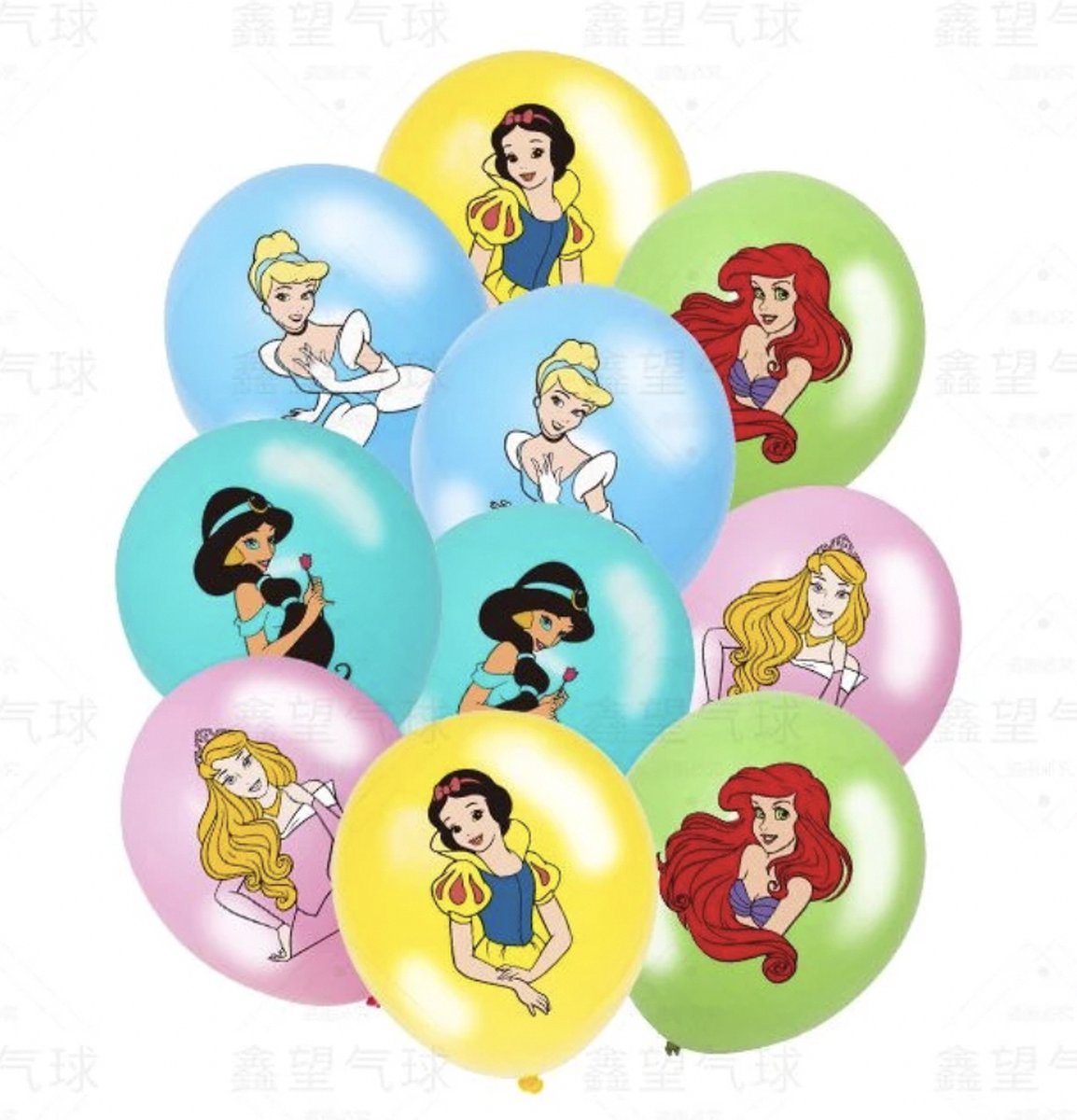 Disney Prinsessen Ballonnen - 10 stuks - Disney Princess - Ariel / Sneeuwwitje / Jasmine / Assepoester / Doornroosje - Verjaardag Versiering - Feestversiering - Ballonnen Set - Kinderverjaardag Prinsessen Thema