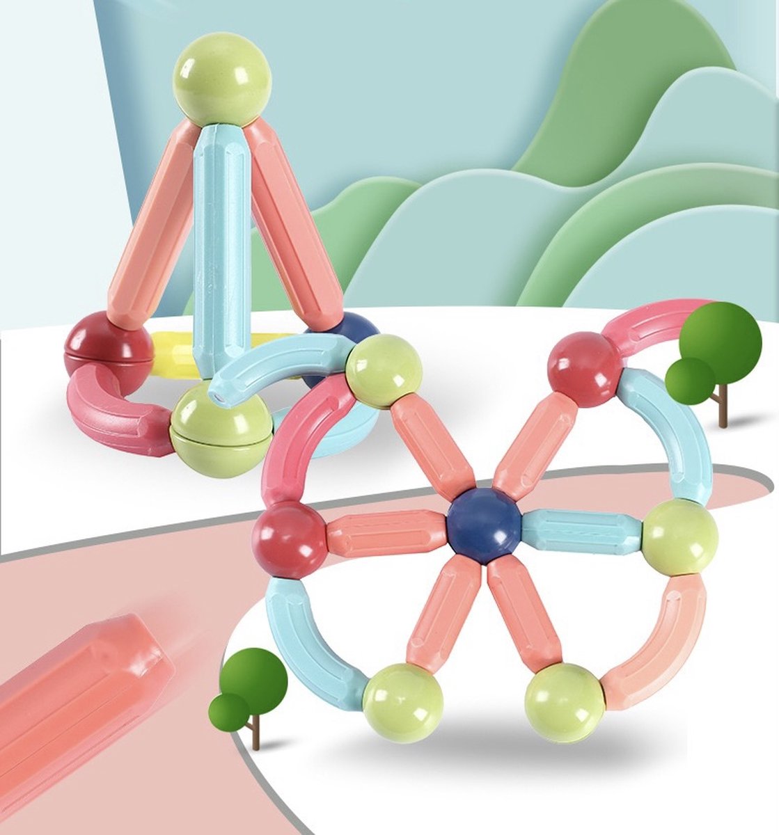 Nixnix - Magnetische Bouw blokken - 64 stuks - Zelf bouw - Kinder speelgoed - Educatief - Speel - Cadeautip