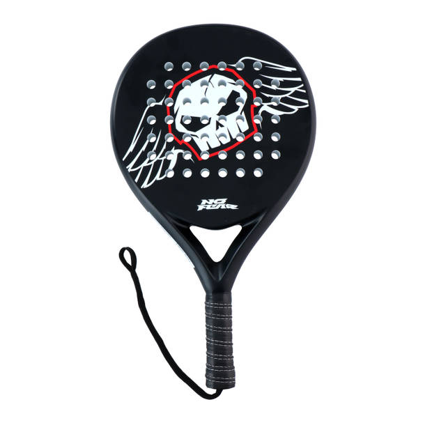 No Fear Padel Racket - Padelracket voor Beginners - 350 tot 370 GR - Druppelvormig - 47 x 25 x 3,6 CM - Zwart