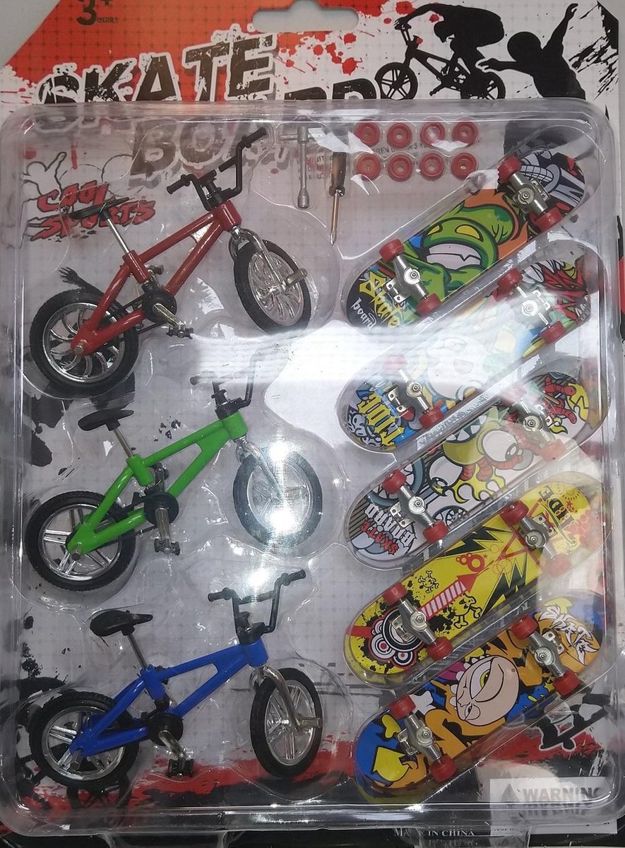 Fingerboard toyset met fingerskateboards en BMX vingerboards