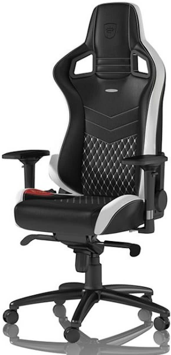 Noblechairs EPIC Real Leather Gaming Zw/Wit/Rd