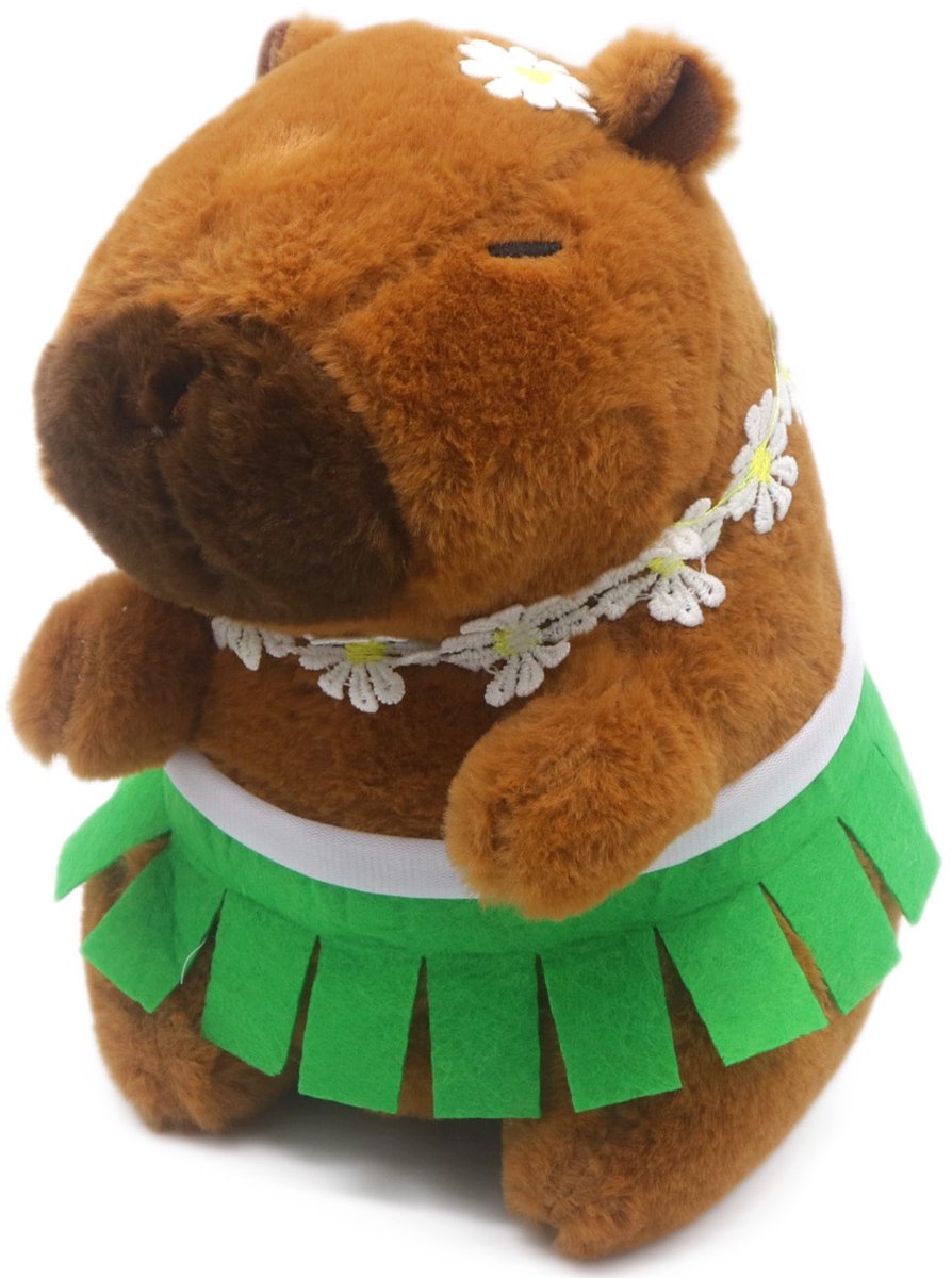 Knuffel - capybara - hawaii - 21cm - pluche - zomers - vrolijk - hip - kinderen - cadeau