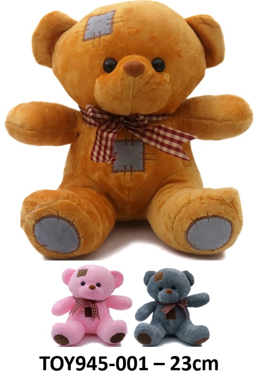 Knuffel Beer - 23cm - Mixed Colors - Pluche en Knuffelbaar
