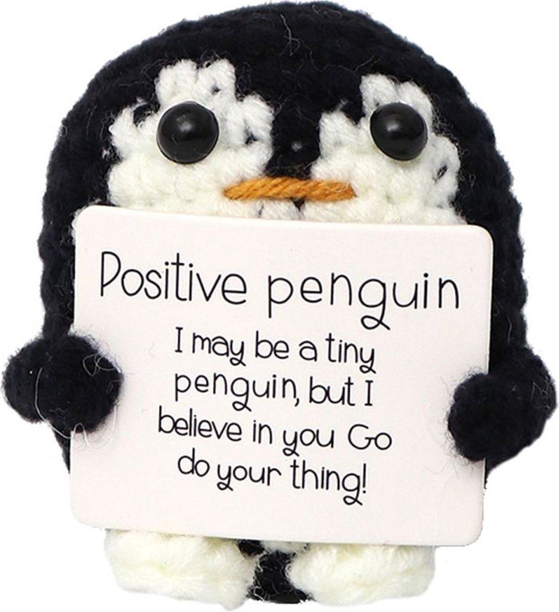 Positive Penguin - Positieve Vriendjes - Pinguin - 7cm - Cadeau Artikel - Gehaakt Poppetje
