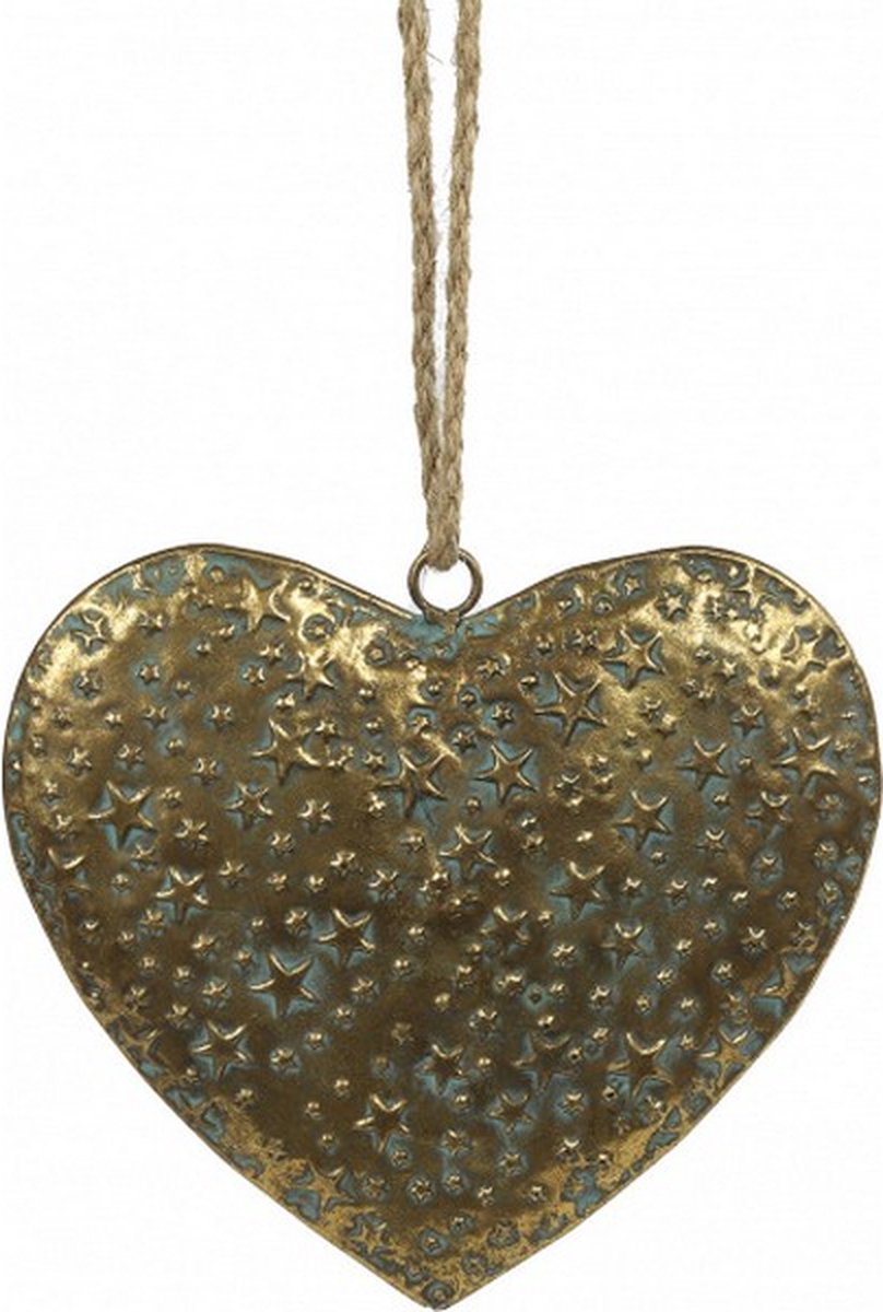 hanger Juliet hart 15,5 x 2 x 13,5 cm staal goud