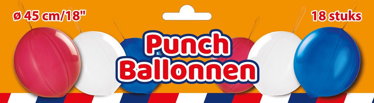 Punchballoons: 18 stuks